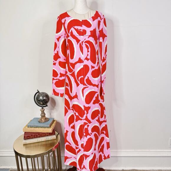 Marni Silk Blend Teardrop Cady Maxi Dress Pink Clematis Print IT 36 Bold Artsy - Picture 1 of 13